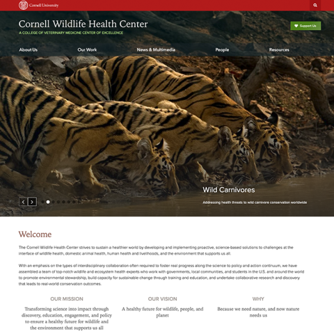 Cornell wildlife health center homepage