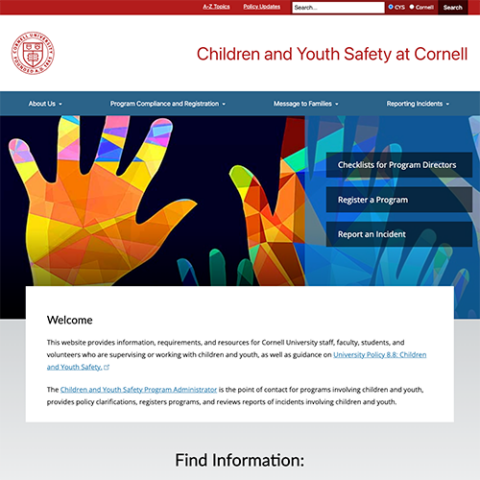 Children and youth safety website