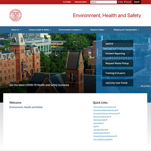 Environment, Health, and Safety homepage
