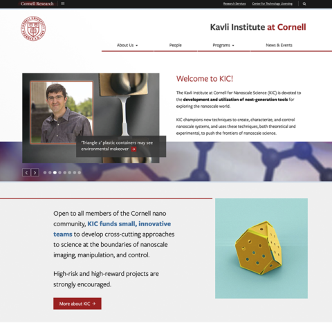 homepage of Kavli site